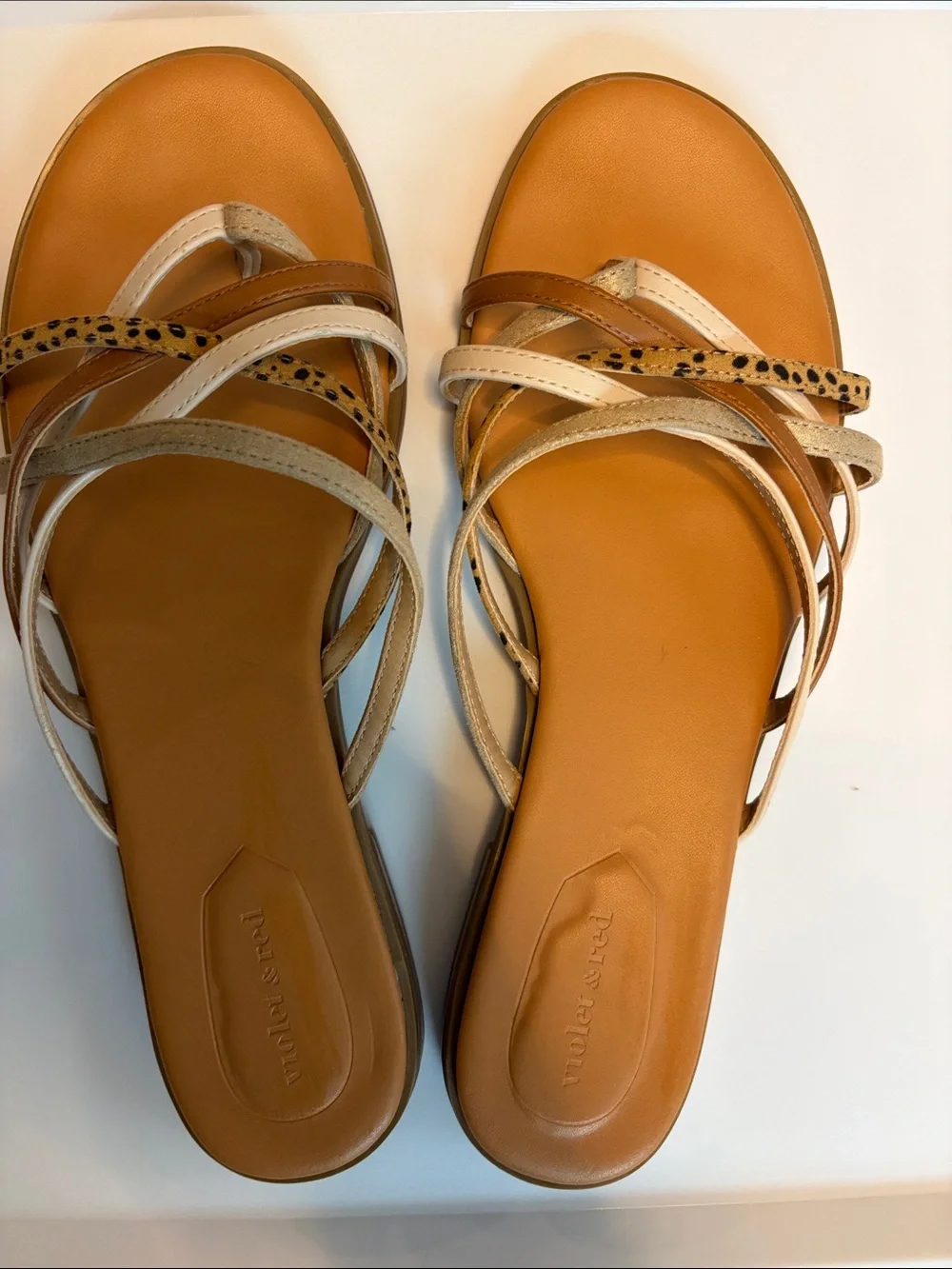 Strappy Tan and Cream Women's Sandals
